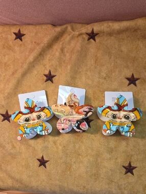 3 Cute Butterfly Hair Clips Labubu - Colorful Cartoon Design